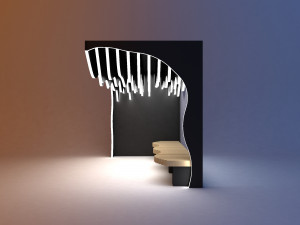 parametric modern bus stop 3D 모델