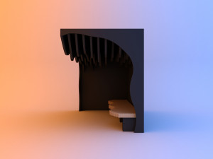 parametric modern bus stop 3D 모델
