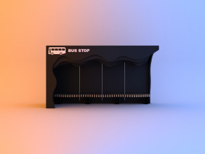 parametric modern bus stop 3D 모델