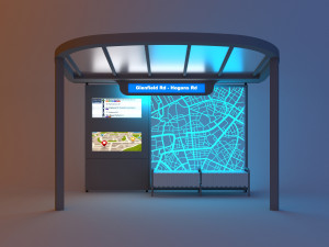 modern public transit station - bus stop 3D Model
