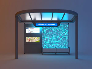 modern public transit station - bus stop 3D Model