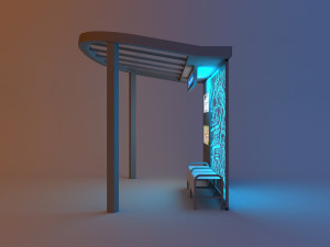 modern public transit station - bus stop 3D Model