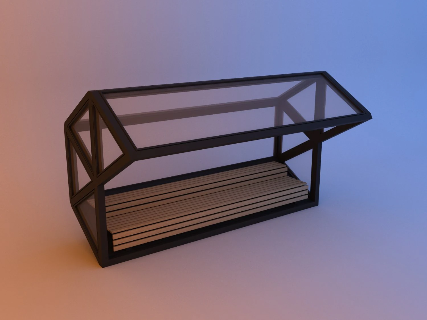 loft modern glass bus stop 3D Model .c4d .max .obj .3ds .fbx .stl .blend