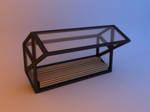 loft modern glass bus stop 3D Model