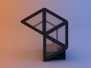 loft modern glass bus stop 3Dモデル