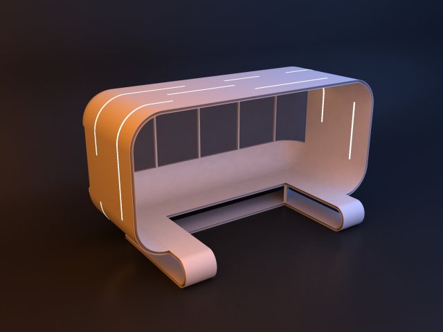 urban infrastructure mobile sci-fi bus stop Modelo 3D .c4d .max .obj .3ds .fbx .stl .blend 