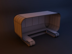 urban infrastructure mobile sci-fi bus stop Modelo 3D
