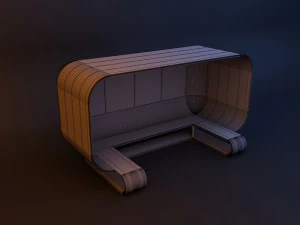 urban infrastructure mobile sci-fi bus stop 3D Model
