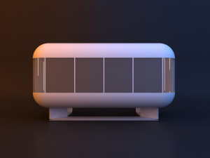 urban infrastructure mobile sci-fi bus stop Modelo 3D