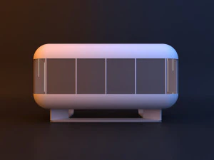 urban infrastructure mobile sci-fi bus stop 3D Model
