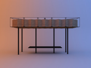 transit shelter glass wood bus stop Modèle 3D