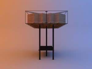 transit shelter glass wood bus stop Modèle 3D