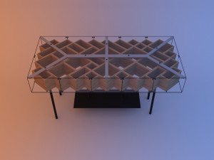 transit shelter glass wood bus stop Modèle 3D