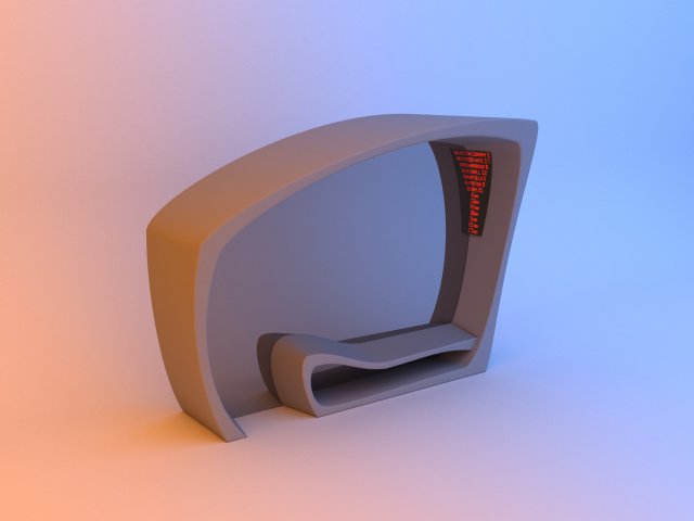 scifi modern bus stop public transport Modelo 3D .c4d .max .obj .3ds .fbx .stl .blend 