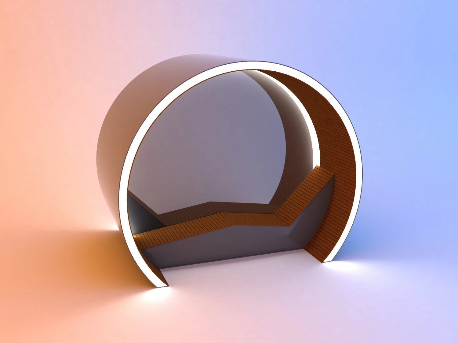 circular modern glow scifi bus stop 3D Model .c4d .max .obj .3ds .fbx .stl .blend 
