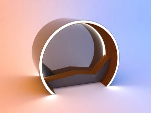 圆形现代发光科幻巴士站 3D 模型