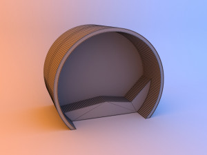 circular modern glow scifi bus stop 3D 모델