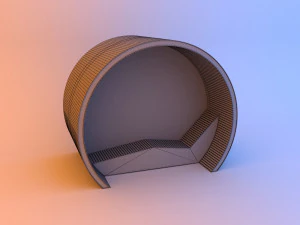 circular modern glow scifi bus stop 3D Model