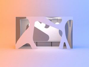 abstract original scifi bus stop 3D Model