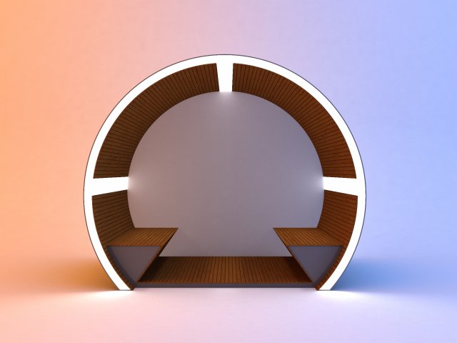 circular modern glow scifi bus stop concept 2 Modelo 3D .c4d .max .obj .3ds .fbx .stl .blend 