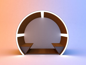 circular modern glow scifi bus stop concept 2 3D Model