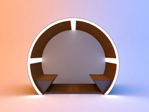 圆形现代发光科幻巴士站概念 2 3D 模型