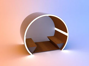 conceito de ponto de &ocirc;nibus circular moderno brilho scifi 2 Modelo 3D
