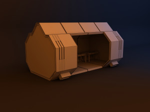 futuristic space scifi bus stop 3Dモデル