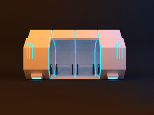 futuristic space scifi bus stop 3Dモデル