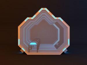 futuristic space scifi bus stop 3Dモデル