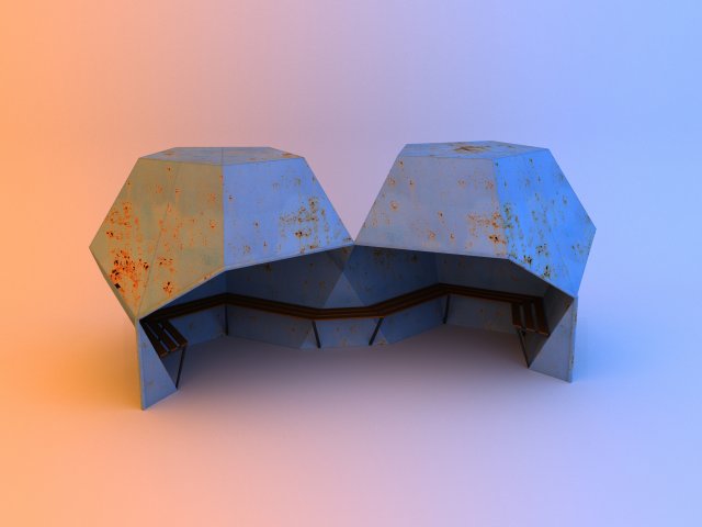 unusual soviet bus stop 3D Модель .c4d .max .obj .3ds .fbx .stl .blend 