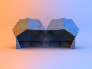 unusual soviet bus stop 3D Модель