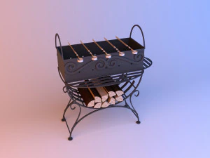 anglo panggangan barbekyu Model 3D
