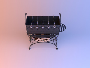 barbecue grill brazier 3D Model