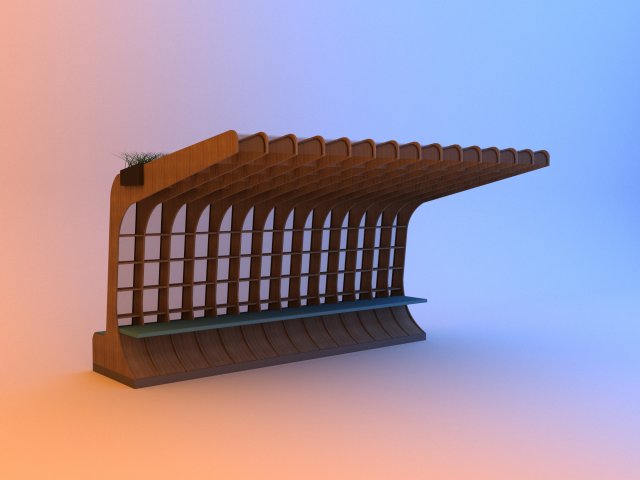 urban parametric design of modular bus stop Model 3D .c4d .max .obj .3ds .fbx .stl .blend 