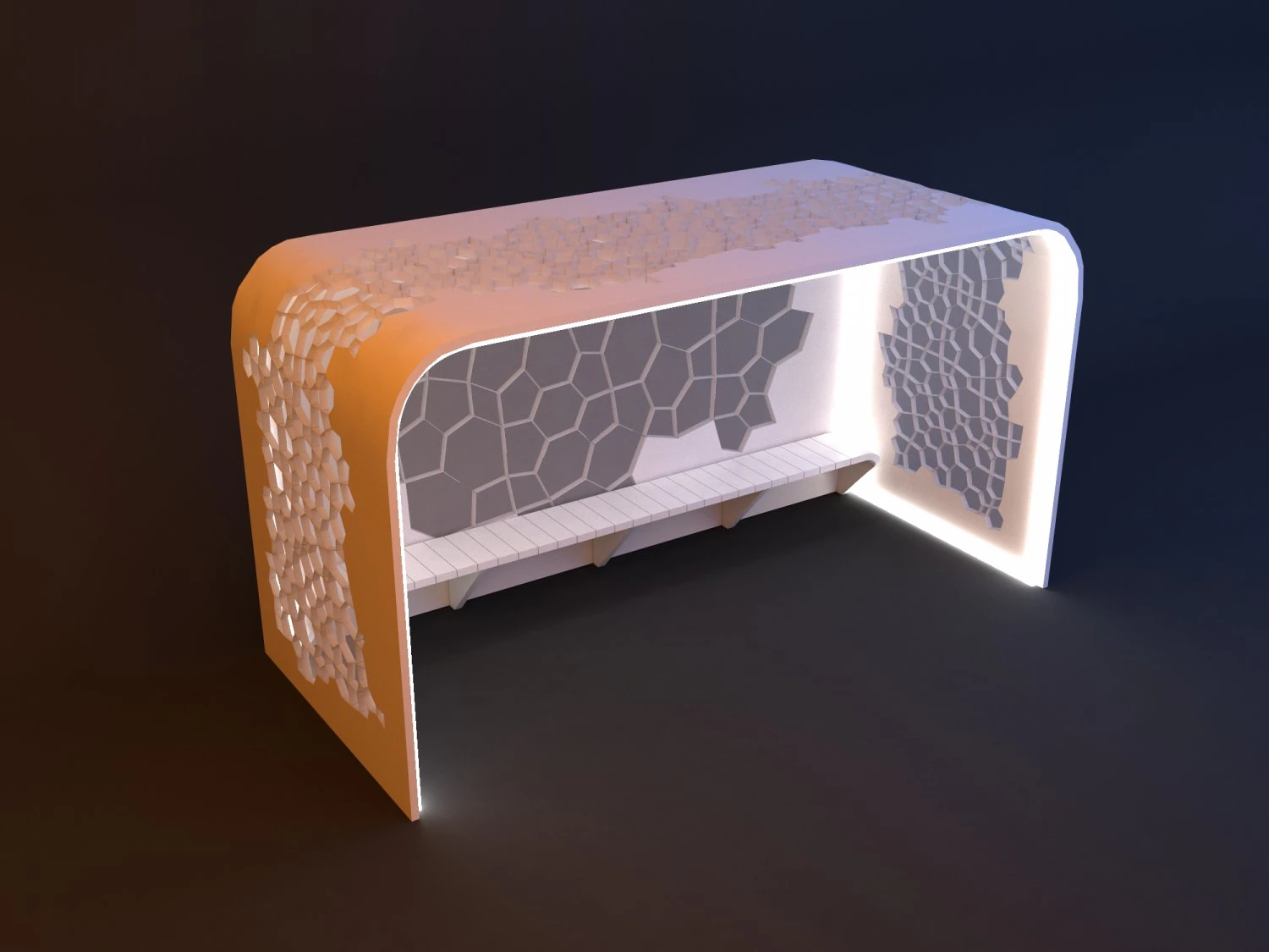 openwork stylish original designer bus stop 3D Model .c4d .max .obj .3ds .fbx .stl .blend 