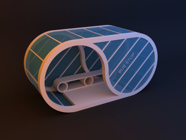 capsule scifi futuristic bus stop 3D Model .c4d .max .obj .3ds .fbx .stl .blend 