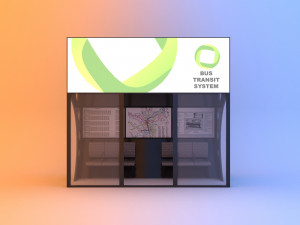 creative covered bus stop 3D Model