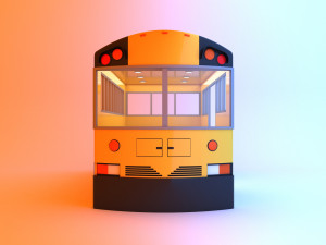 retro original icre school bus stop 3D Model
