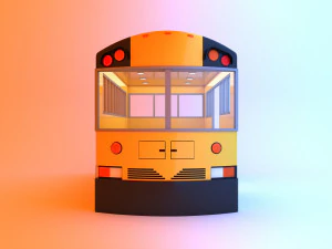 retro original icre school bus stop 3D Model