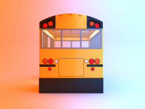 retro original icre school bus stop 3D Model