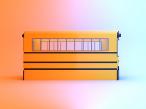 retro original icre school bus stop 3D Model