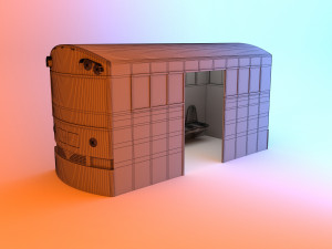retro original icre school bus stop 3D Model