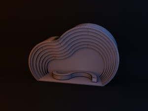 rainbow parametric cloud modern bus stop concept 2 3D Model