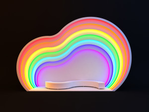 rainbow parametric cloud modern bus stop concept 2 3D Model