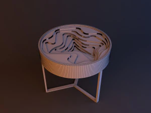 parametric table landscape topography lake 3D Model