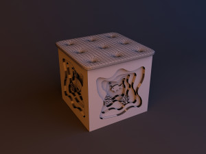 pouf parametric landscape topography lake Model 3D