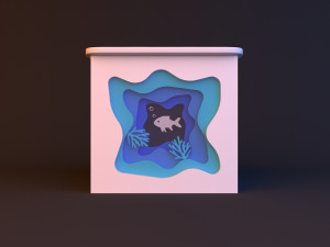 pouf parametric landscape topography lake Model 3D