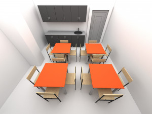 interior dining room office 3D Model