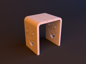 loft chair stool lion Model 3D